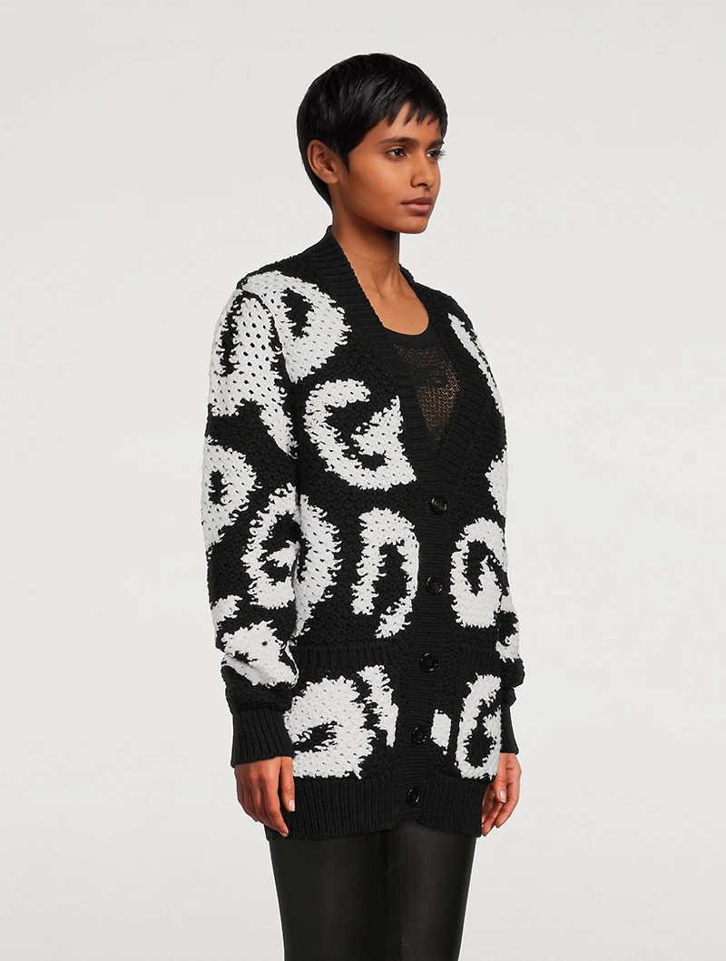 Intarsia Wool And Cashmere Cardigan