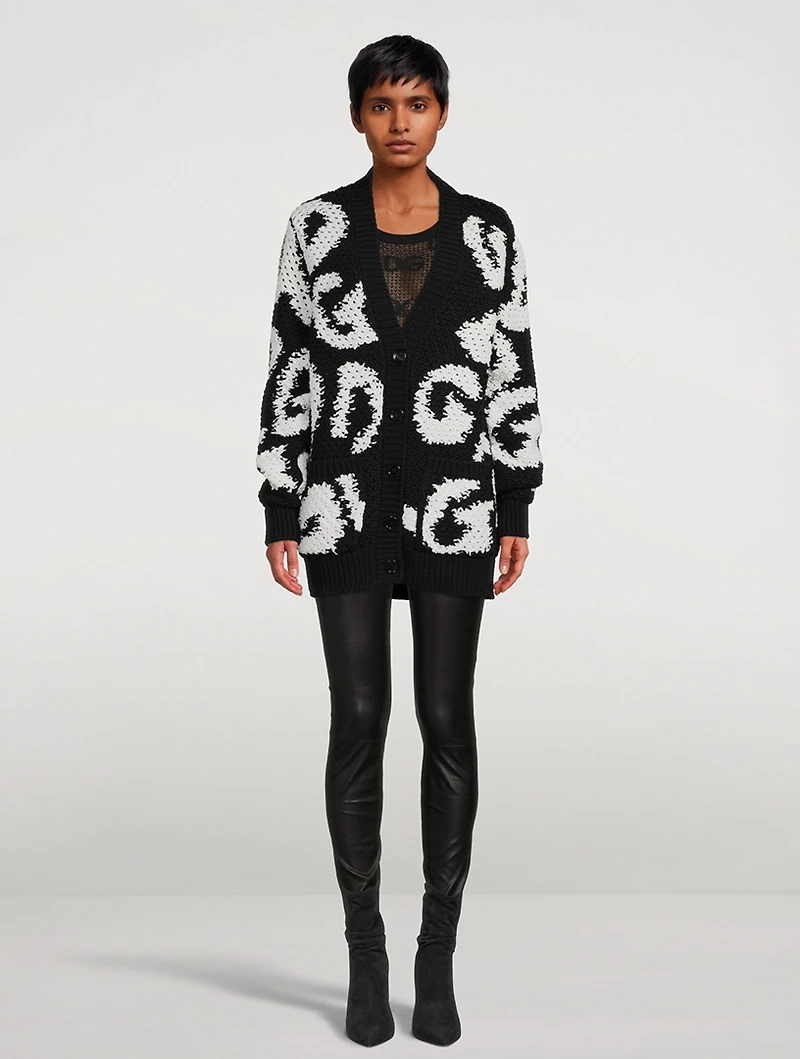 Intarsia Wool And Cashmere Cardigan