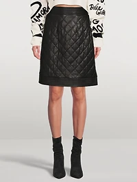 Leather Quilted Mini Skirt