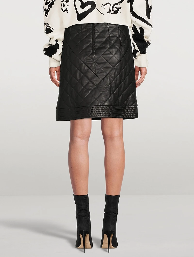 Leather Quilted Mini Skirt
