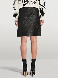 Leather Quilted Mini Skirt