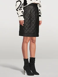 Leather Quilted Mini Skirt