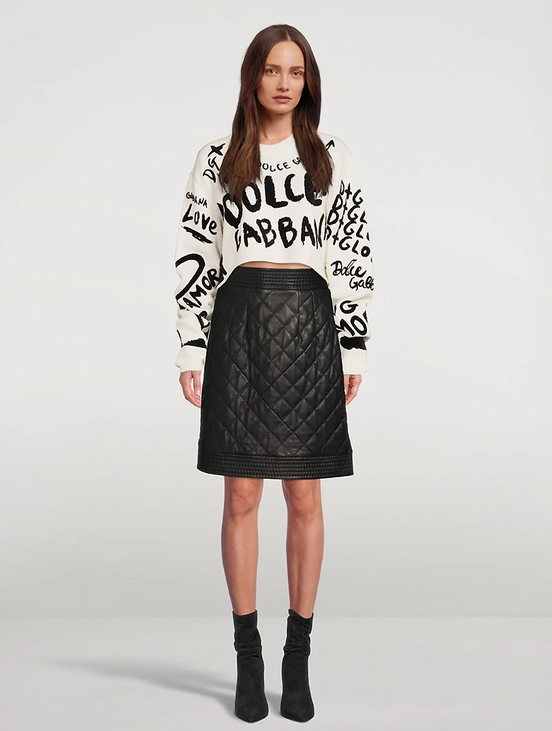 Leather Quilted Mini Skirt