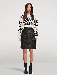 Leather Quilted Mini Skirt