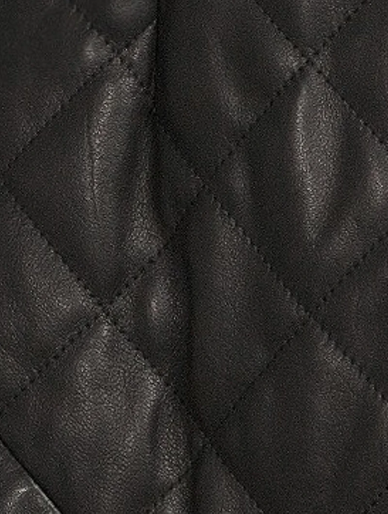 Leather Quilted Mini Skirt