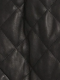 Leather Quilted Mini Skirt