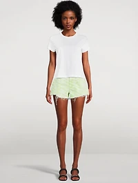 Bite Denim Shorts Sunbleach Logo Print