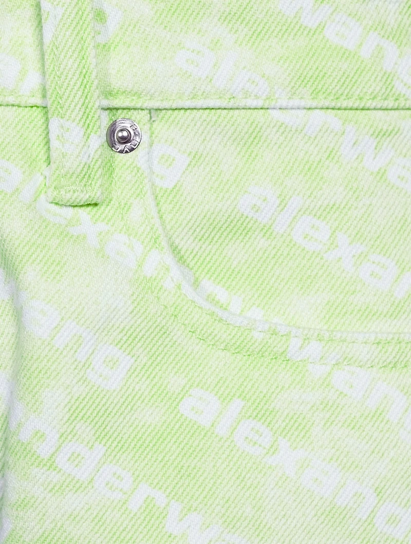 Bite Denim Shorts Sunbleach Logo Print