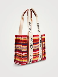 Medium Woody Woven Leather Tote Bag