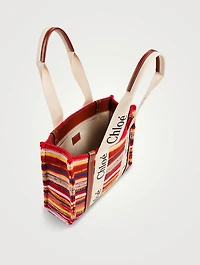 Medium Woody Woven Leather Tote Bag