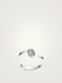 GG Running 18K White Gold Ring With Diamonds