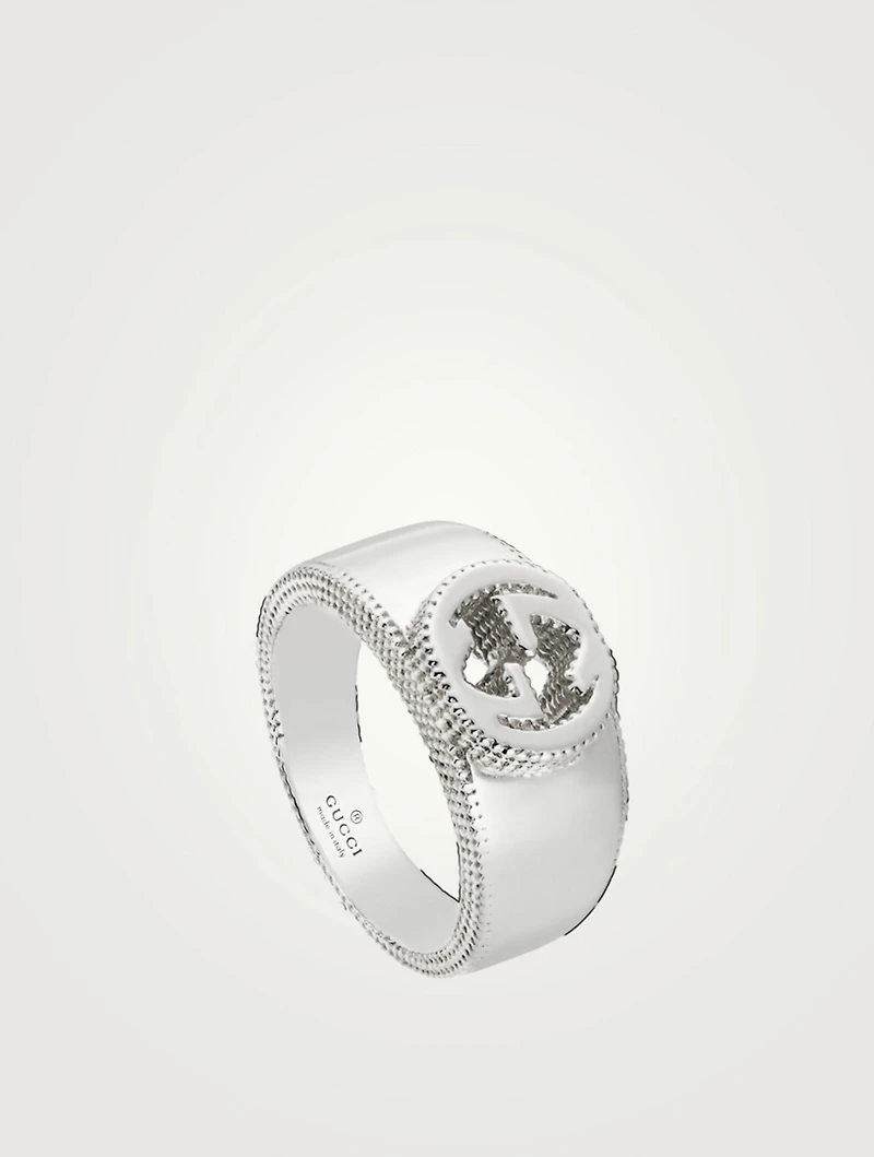 Interlocking G Sterling Silver Ring