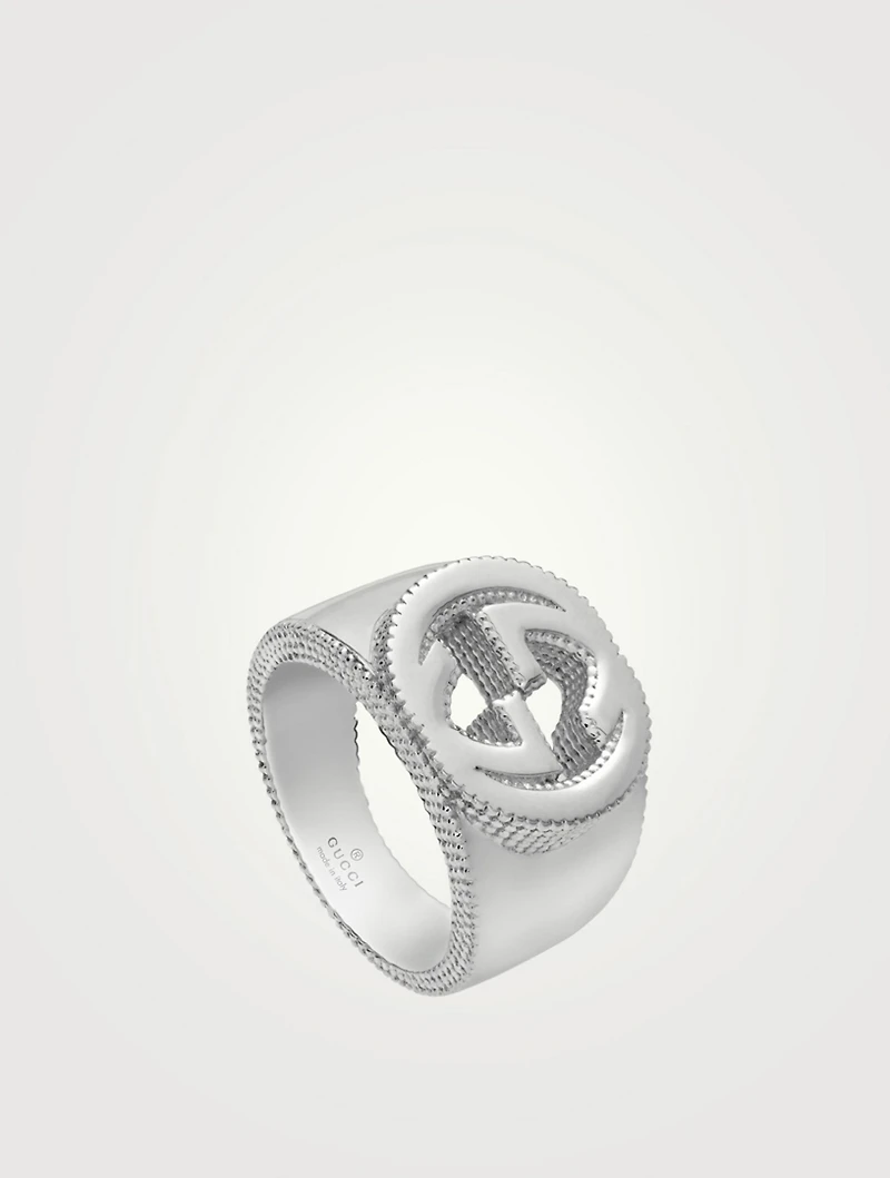 Interlocking G Sterling Silver Ring