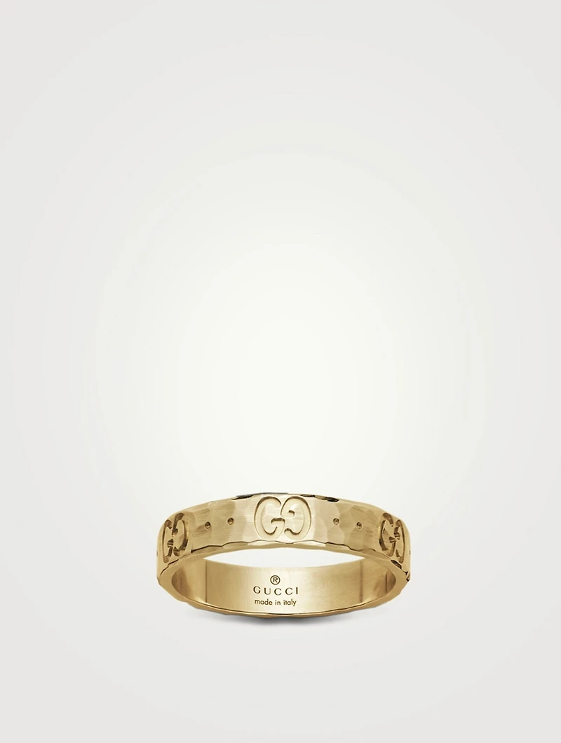 Icon Hammered 18K Gold Ring