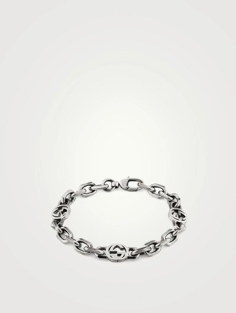 Interlocking G Silver Chain Bracelet