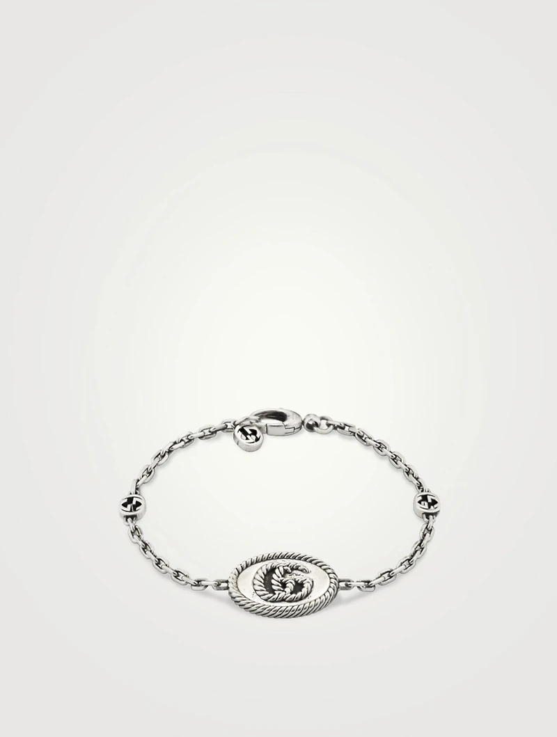 GG Marmont Sterling Silver Coin Bracelet