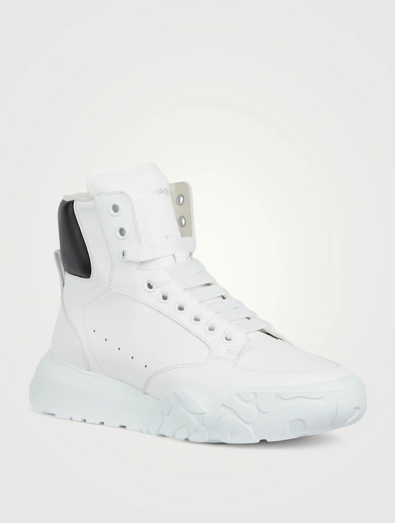 Leather High-Top Court Sneakers