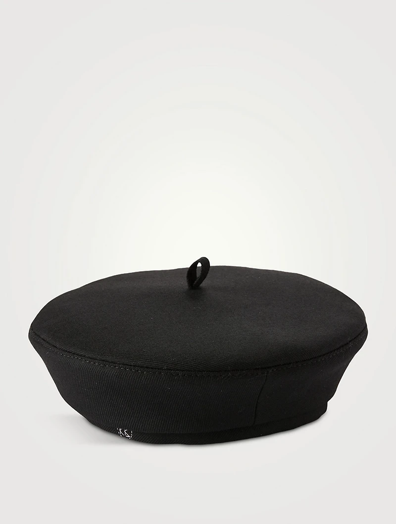 Wool-Blend Monogram Beret