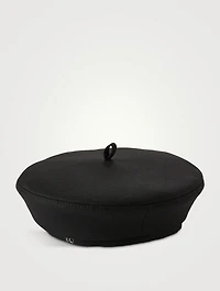 Wool-Blend Monogram Beret