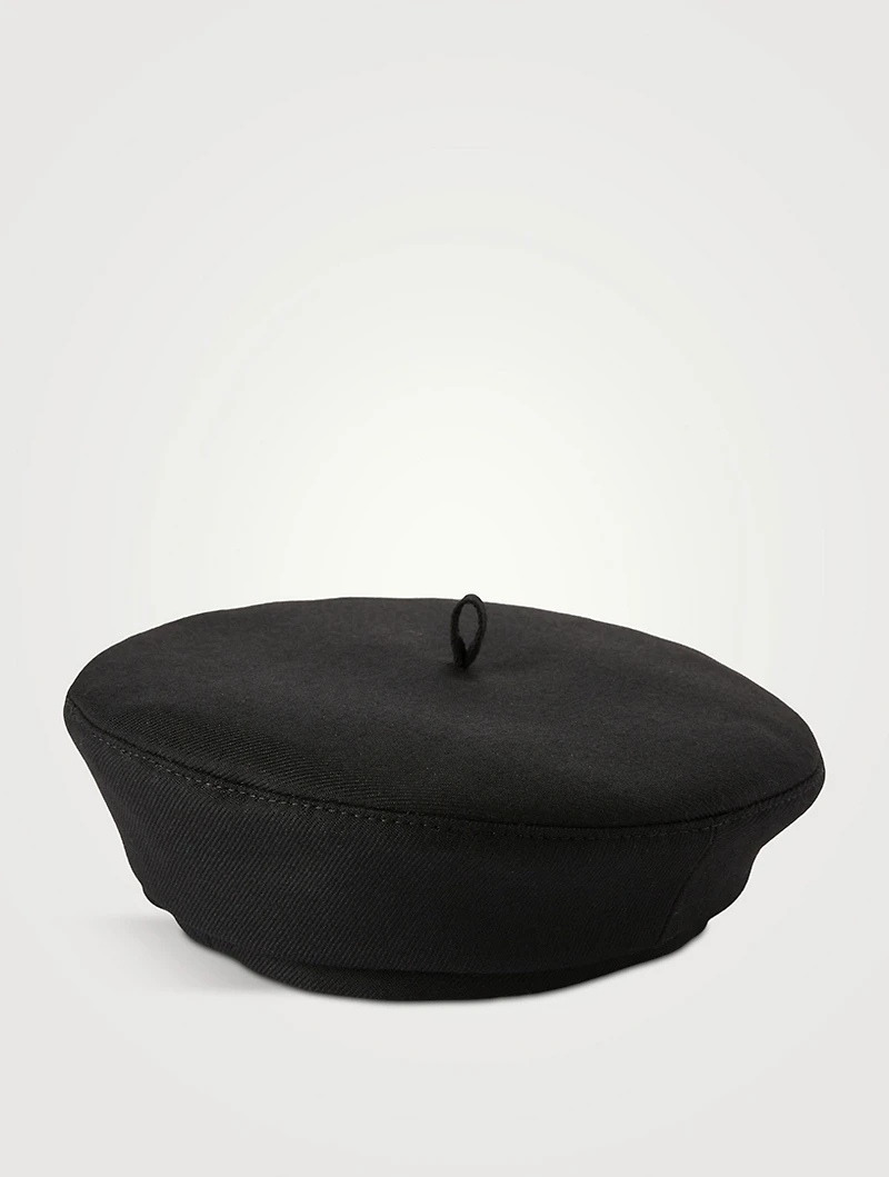 Wool-Blend Monogram Beret