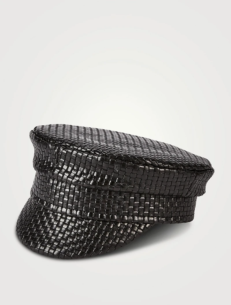 Leather Baker Boy Cap