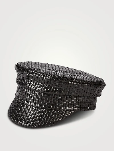 Leather Baker Boy Cap