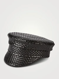 Leather Baker Boy Cap