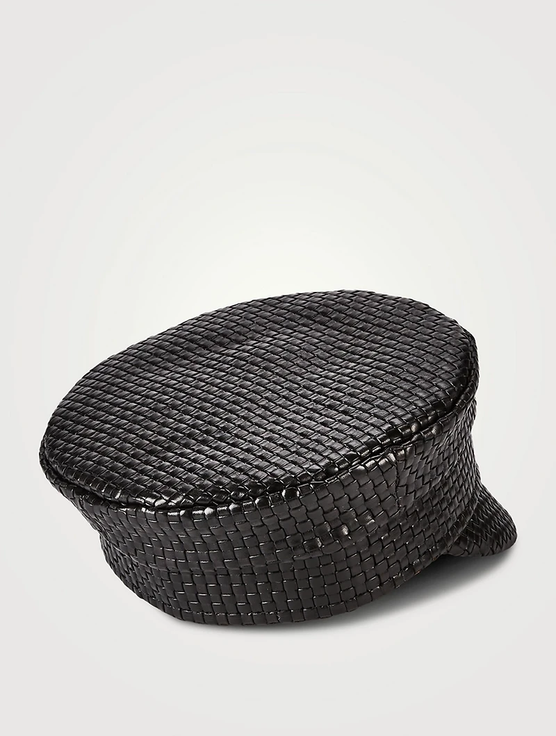 Leather Baker Boy Cap