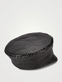 Leather Baker Boy Cap
