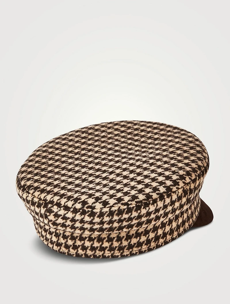 Houndstooth Baker Boy Cap