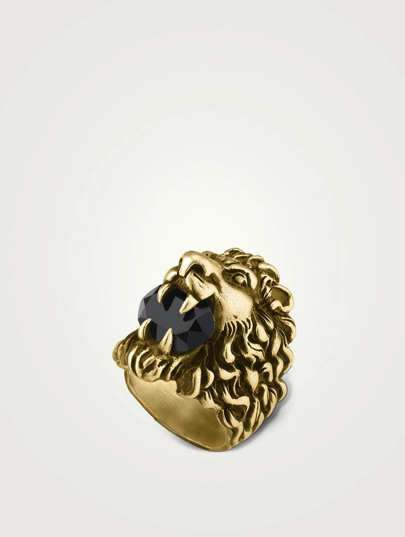 Lion Head Ring With Crystal