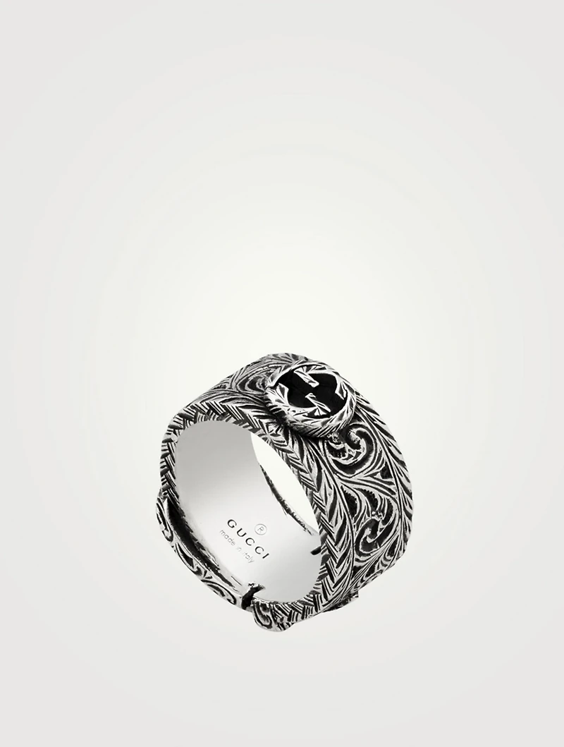 Interlocking G Buckle Silver Ring