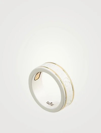 Icon Zirconia And 18K Gold Ring