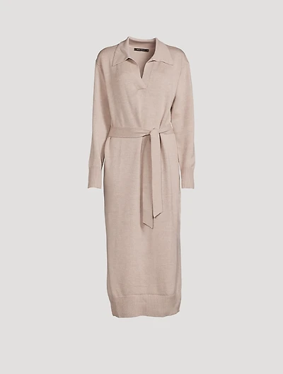 Joey Merino Wool Belted Midi Dress