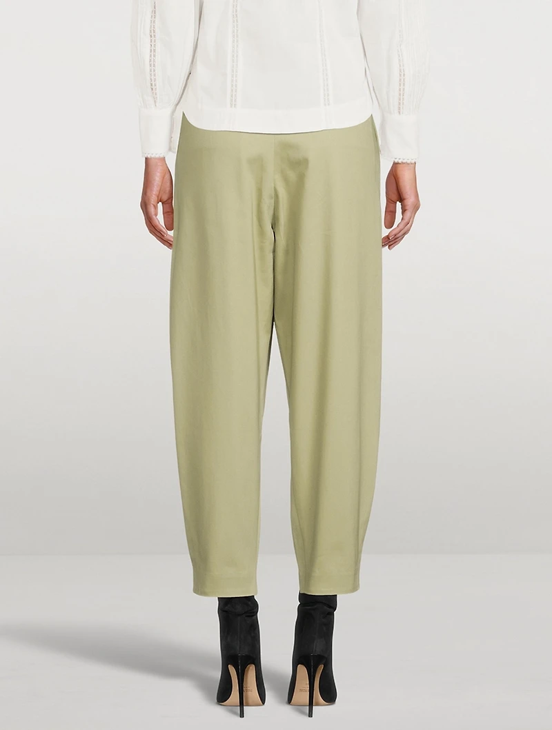 Gurka Cotton Pleated Pants With Buckles
