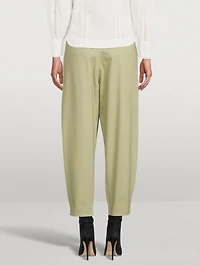 Gurka Cotton Pleated Pants With Buckles
