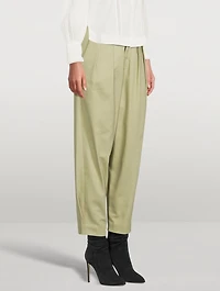 Gurka Cotton Pleated Pants With Buckles