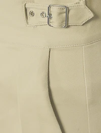 Gurka Cotton Pleated Pants With Buckles