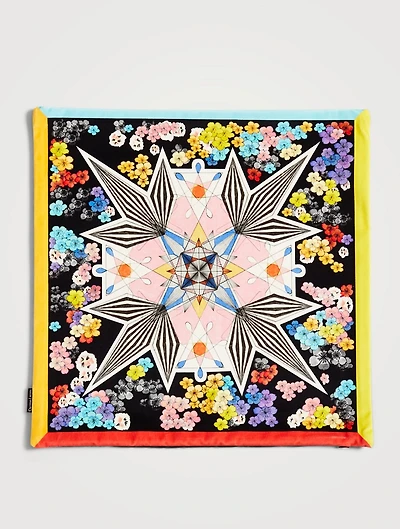 Flowers Galaxy Velvet And Cotton  Cushion