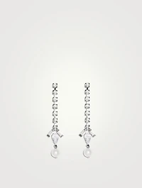 Drop Earrings With Faux Pearls And Crystals