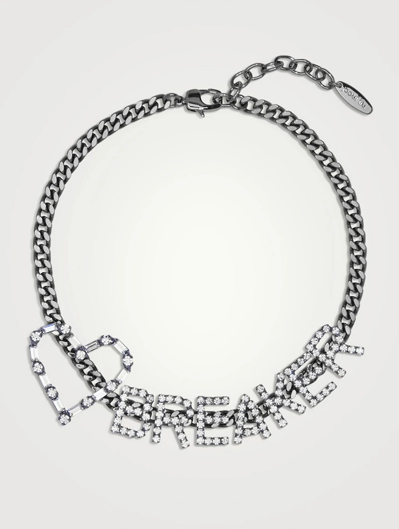 Heartbreaker Chain Necklace With Crystals