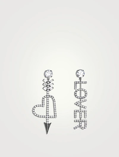 Asymmetrical Lover Earrings With Crystals