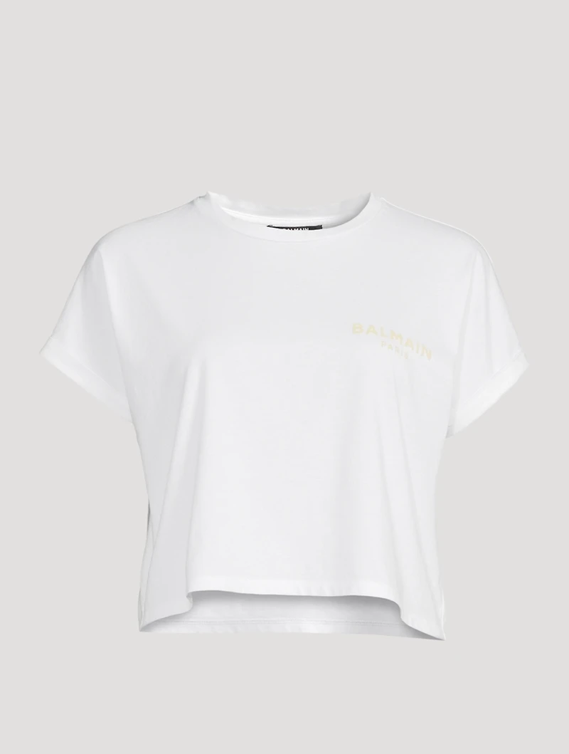 Cotton Crop Top With Flock Logo