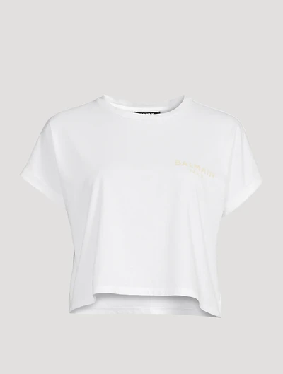 Cotton Crop Top With Flock Logo