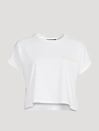 Cotton Crop Top With Flock Logo