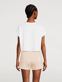 Cotton Crop Top With Flock Logo