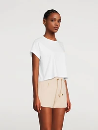 Cotton Crop Top With Flock Logo