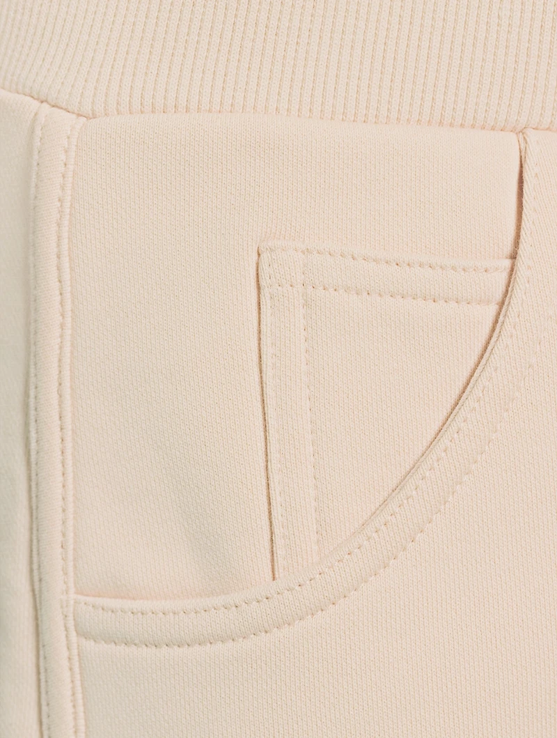 Cotton Sweat Shorts With Flock Logo