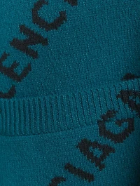 Virgin Wool Cardigan Logo Print