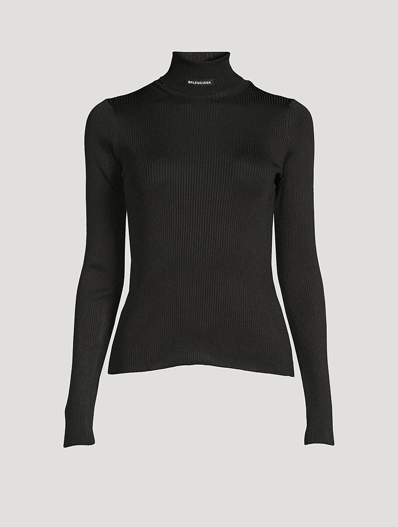Ribbed Turtleneck Top